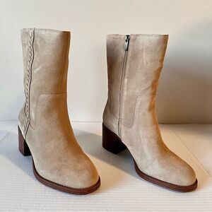 Vince Camuto Cream Heeled Boots